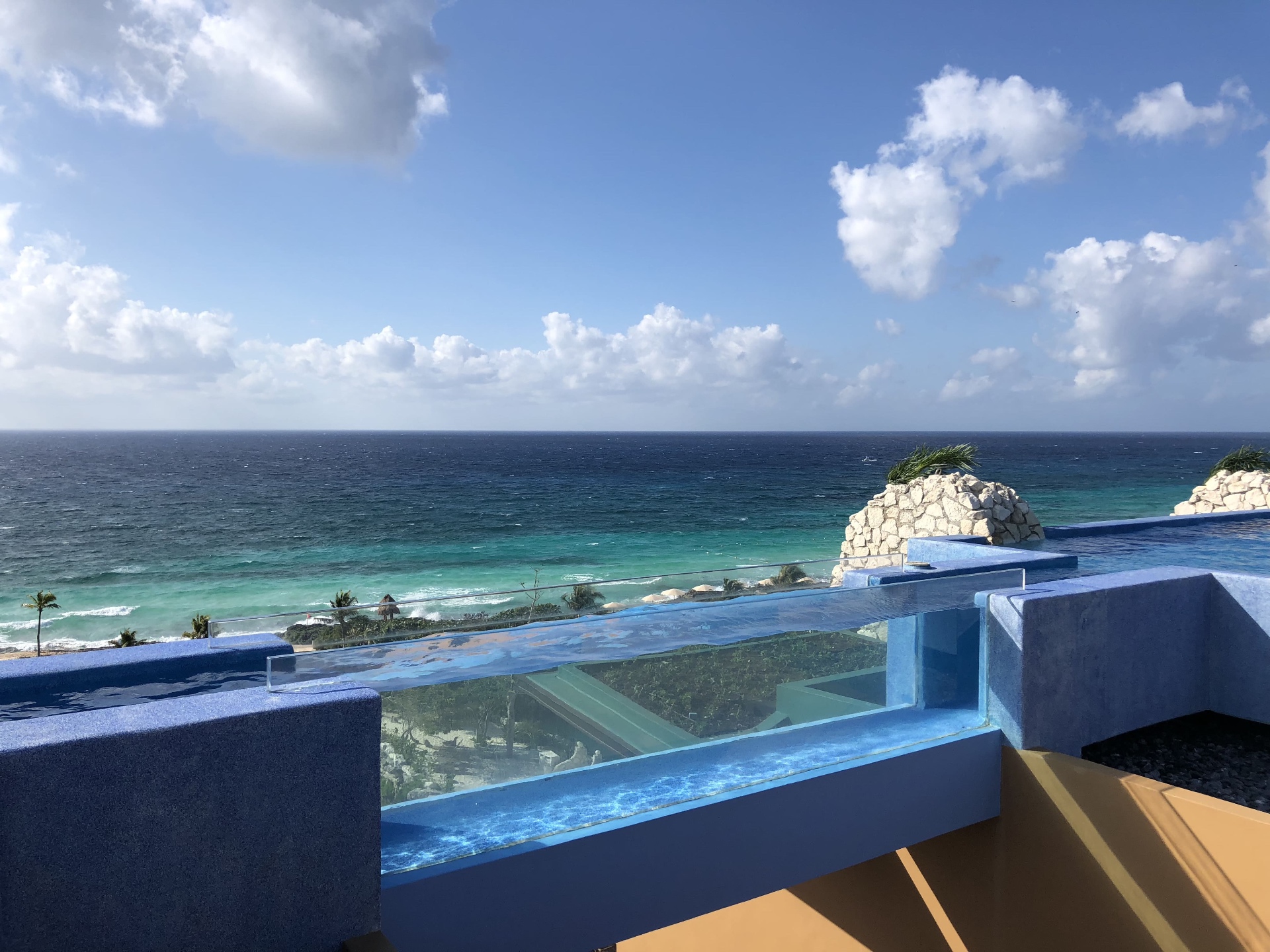 Ocean-view terrace at a luxury resort
